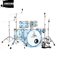 2024 ensembles de batterie de musique Jingying, kits de batterie transparents en acrylique pour adultes de haute qualité équipés d'un caisson de basses