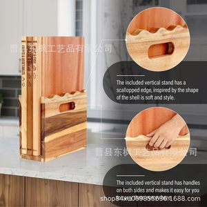 Ensemble de planches à découper en forme de livre en bois, 3 pièces, blocs de découpe multifonctionnels pour la cuisine, pour la viande, le fromage, les légumes - Product Image 4