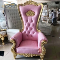 Chaise de mariage royale à dossier haut, vente chaude, pas chère, chaise de mariage de luxe, trône royal pour le marié et la mariée