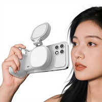 Poignée de selfie pour téléphone portable HCF améliorée, extensible et réglable, avec lumière ABS tricolore, télécommande sans fil et déclencheur magnétique