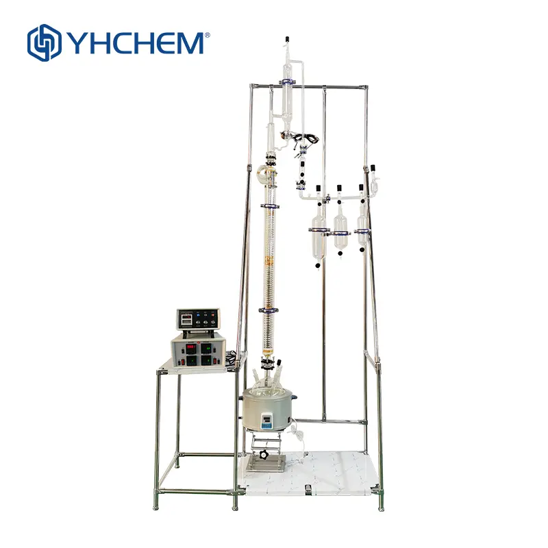 Kolom distilasi 10 L untuk unit kolom distilasi kaca borosilikat tinggi distilasi minyak mentah 3.3