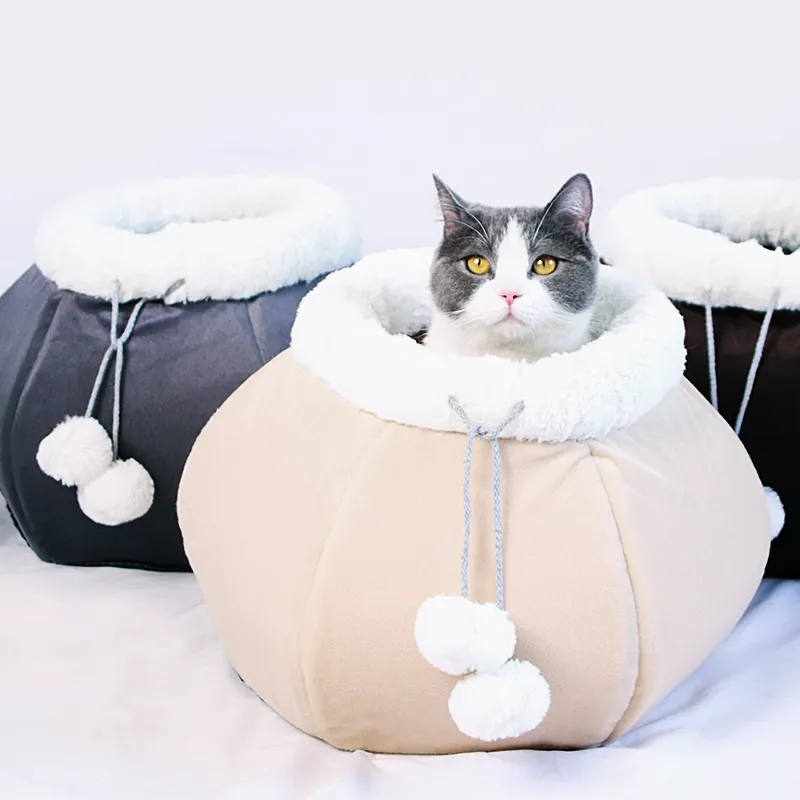 Grosir Desain Baru Kustom Rumah Kucing Nyaman dengan BallsToy Semua Musim Tempat Tidur Kucing Tahan Deformasi