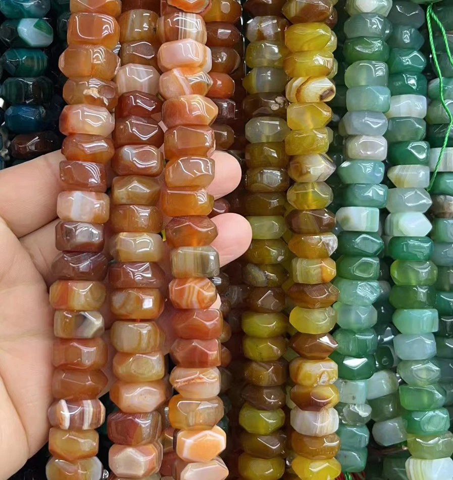 Different Multicolor Loose Beads Faceted Agate Bead Stone for Diy Jewelry Irregular Shape for Necklace Bracelet Making