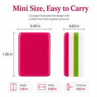Ensemble de Mahjong américain moderne de luxe romantique rouge rose, 160 tuiles en acrylique, portable pour le divertissement et les rassemblements sociaux