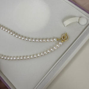 Collar de Plata S925 con Hebilla OT, Perlas Redondas de Agua Dulce de 5-6 mm, Extremadamente Finas e Impecables, de Aurora Aquaculture - Product Image 3