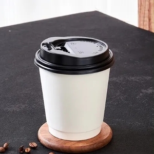 Black White and Kraft Double Wall Paper <b>Coffee</b> <b>Cups</b> 16oz Premium Hot Drink <b>Cups</b> - Product Image 2