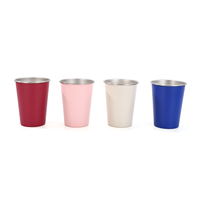 Tasses empilables en acier inoxydable avec logos personnalisés, résistantes aux chocs, design minimaliste moderne, couleur unie, parfaites pour les boissons