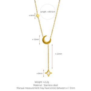 สร้อยคอผู้หญิงรูปพระจันทร์เสี้ยว ชุบทอง 18k สแตนเลสสตีลกันน้ำ ไม่หมอง พร้อมสลักโลโก้ตามสั่ง - Product Image 6