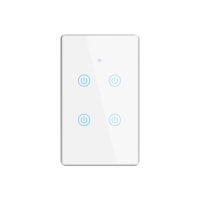 Interrupteur mural intelligent Tuya Larkkey Smart Glass Touch Switch Smart Life 10A Wi-Fi, système de maison intelligente K3NL_US-01 WiFi (L+N)