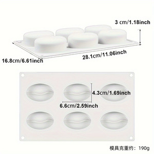 Silicone Coffee Bean Mold 6 Cavity For Chocolate Baking Ice Cube Candy Making - Product Image 4