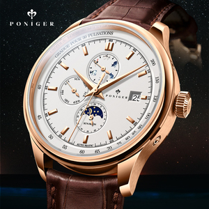 Reloj de Cuero PONIGER 2026 OEM para Hombre, Directo de Fábrica, 4 Colores, Relojes de Pulsera para Hombre, Automático W P8.15, Reloj Masculino de Lujo - Product Image 2