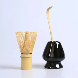 무료 사용자 정의 로고 고품질 수제 말차 분말 세트 일본 전통 브러시 도구 녹차 100 갈래 대나무 말차 털
