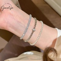 Bracelets tendance unisexes en cuivre et zircon, plaqués or, accessoires de fête brillants, fabrication exquise en Chine