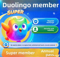 Abonnement Duolingo Super 1 an - Partage familial/abonnement personnel - Invitation
