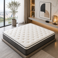 Matelas de lit de luxe minimaliste sur mesure pour hôtel, avec surmatelas, housse en tissu durable, système de soutien multiple, OEM/Fournisseur