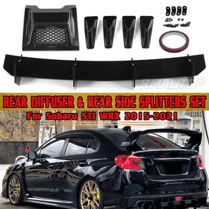 ดิฟฟิวเซอร์กันชนหลังรถยนต์ ABS แบบครีบฉลามสำหรับ Subaru STI WRX 2015-2021 สปอยเลอร์ลิปกันชนหลัง ตัวแยกด้านข้าง ฝาครอบไฟท้าย - Product Image 1