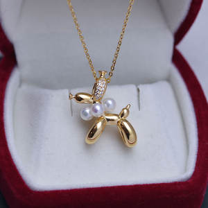 Collar con Colgante de Cesta de Flores Pequeña con Incrustaciones de Circonita, Plata de Ley S925, Perla de Agua Dulce de 4-5 mm, Luz Intensa, a la Moda - Product Image 1