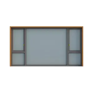 أبواب مزدوجة من الزجاج المقسى ونوافذ مزدوجة ذات طبقة إطارية فرنسية مزدوجة من الألومنيوم عالية الجودة