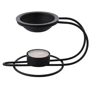 Black Metal Eco-Friendly Natural Incense Burner Tealight Holder Aromatherapy <b>Diffuser</b> for Home Office Decor-Amson Brass Sale - Product Image 1