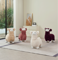 Meuble de salon moderne, tabouret/chaise en peluche créatif en forme de mouton de dessin animé, écologique, doux et robuste, pour chambre d'hôtel