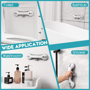 AkH Poignée de sécurité pour salle de bain 28,5 cm x 8,9 cm avec ventouse haute adhérence pour porte en verre, utilisation par les personnes âgées - Product Image 4