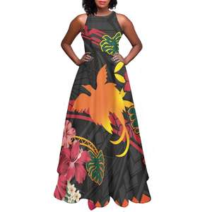 Vestido Maxi sin Mangas con Estampado Tribal Tradicional <span class=keywords><strong>de</strong></span> Papúa Nueva Guinea, Tallas Grandes, Venta al por Mayor, Vestidos Casuales Suaves - Product Image 1
