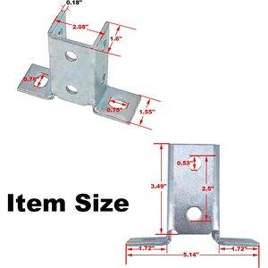 MISA 8 Hole Wing Shape 90 Degree Fitting Connector <b>Bracket</b> for 1 5/8 in U Channel Alloy Steel 6 Pack - Product Image 2
