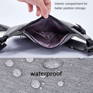 New Trendy Mens <b>Canvas</b> Chest Bag Sports Fanny <b>Pack</b> Cross Body Multi-function Single Shoulder Anti-theft Backpack - Product Image 6