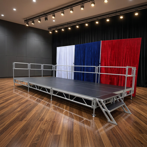 Plateforme de scène en aluminium modulaire, portable, hauteur réglable, sans outils, pour concert, mariage, événement - Product Image 2