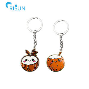 Porte-clés en émail doux personnalisé, mignon, en forme de noix de coco, porte-clés en coquille de noix de coco, porte-clés personnalisé en noix de coco - Product Image 6
