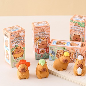 ยางลบดินสอรูปสัตว์คาปิบาร่าน่ารัก ซูโดโดะ กล่องสุ่มของขวัญสุดสร้างสรรค์ ยางลบกล่องคาปิบาร่าการ์ตูน 3 มิติสุดน่ารัก - Product Image 5