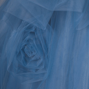 Vestido de Fiesta Largo de Tul Azul Marino, Estilo Princesa, Elegante, con Hombros Descubiertos y Falda Abultada, Sfy11 - Product Image 2