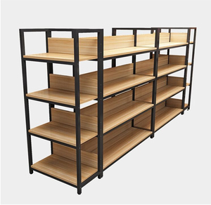 Scaffalature in Metallo Effetto Legno, Espositori Bifacciali a Design Aperto con Telaio in Acciaio per Negozi al Dettaglio - Product Image 5