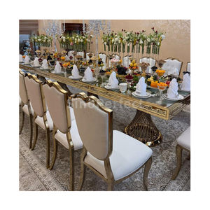 Sillas de Boda de Acero Inoxidable Chapadas en Oro de Primera Calidad, Silla de Banquete para Bodas al Aire Libre, Recepciones y Eventos Especiales - Product Image 1