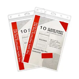 Protection ultime des documents Manchons en plastique dur transparent PVC transparent étanche refermable Document Zip Protecteurs de feuilles de papier