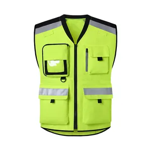 Ropa de seguridad de diseño complejo, chaqueta de seguridad para motocicleta, construcción para correr, ropa reflectante sin mangas