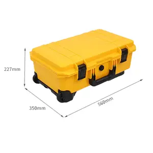 China Supplier OEM Logo Print Heavy Duty Hard Trolley Toolbox Plastic Tool Case with Foam Padding