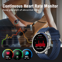 Reloj Inteligente T30plus 1.43 AMOLED Bluetooth con Monitor de Ritmo Cardíaco, Luz Roja, Oxígeno en Sangre, Sueño y Deportes