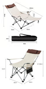 Office Lunch Break Multi-functional <b>Chair</b> Outdoor Camping Beach <b>Metal</b> Oxford <b>Folding</b> Reclining Fishing <b>Chair</b> - Product Image 3