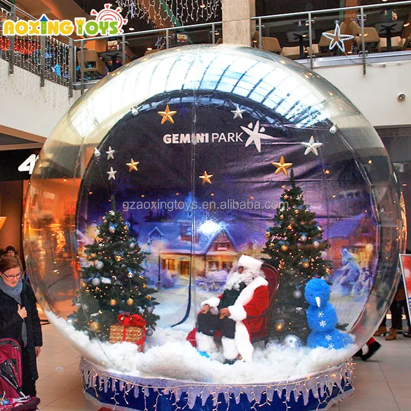 Aufblasbare Weihnachts dekorationen, aufblasbare Schneekugel mit Hintergrund, aufblasbare Schneekugel-Hüpfburg für Werbung