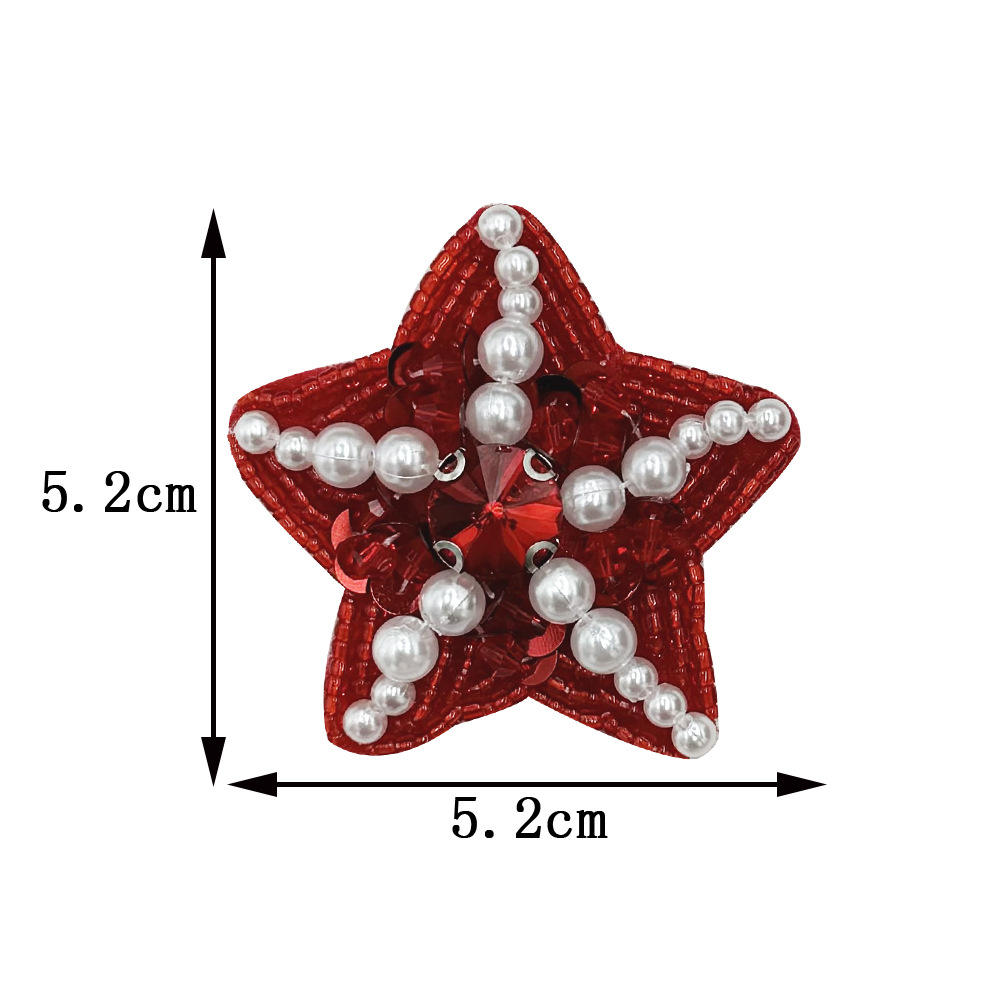 Type e (à coudre)-étoile de mer-étoile de mer rouge-cz614