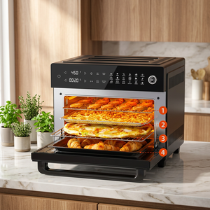 Four à friture sans huile multifonction 21-30L en acier inoxydable avec contrôle numérique et circulation d'air chaud pour usage domestique - Product Image 4