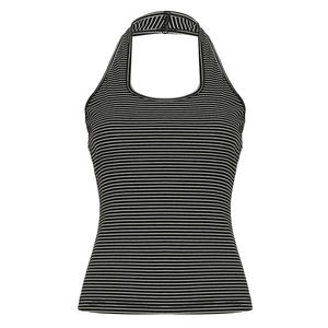 Top Casual Cómodo con Cuello Halter y Escote Cuadrado, Camiseta sin Mangas de Punto Transpirable con Estampado a Cuadros para Mujer - Product Image 6