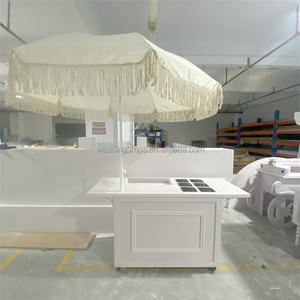 Chariot pliable de fleurs en gros personnalisable en ligne Chariot de nourriture mobile Chariot de charcuterie avec parapluie - Product Image 2