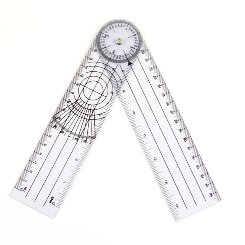 360 Degree Medical Spinal Angle Ruler Protractor Plastic Ruler Contact Angle Goniometer Measuring Tool