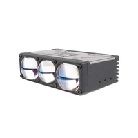 Projecteur auxiliaire bi-LED à trois lasers AES, 90W, 10 mètres, 1300LX, puissant, coupe-lumière plat, pour calandre de voiture