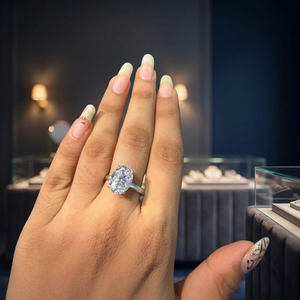 Bagues de fiançailles solitaires de luxe en diamant de laboratoire taille ovale, bijoux en diamant certifiés, grossiste - Product Image 1