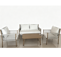 Moderne 1+2+1 Outdoor-Möbel, Einfaches Garten-Sofa-Set, UV-beständiges PE-Rattan Stahlrahmen, Umweltfreundliche Gartenmöbel