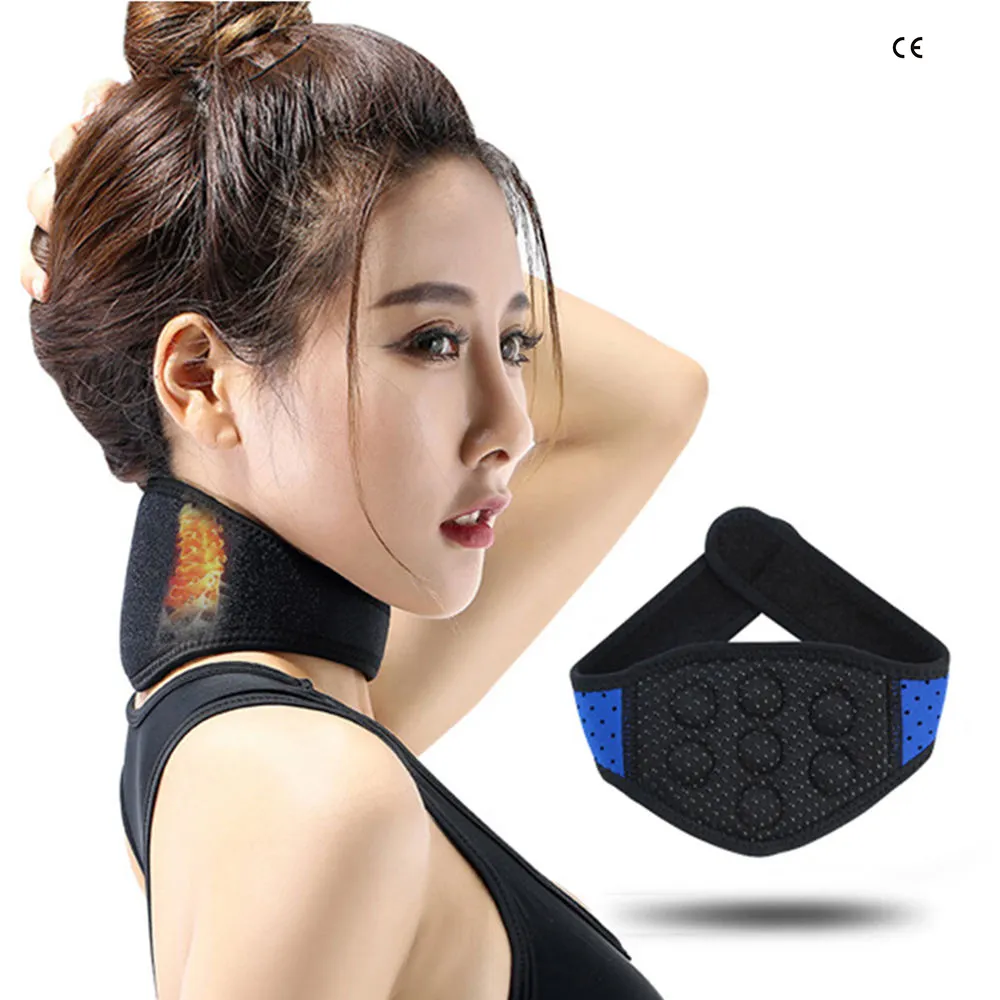 Cheap Neck Sleeve Protector Belt Self Heated Neck Brace Support with 7 Magnets