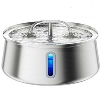 Fontaine d'eau pour animaux de compagnie en acier inoxydable Distributeur automatique écologique avec robinet Nouveau modèle de source d'alimentation pour abreuvoir chat